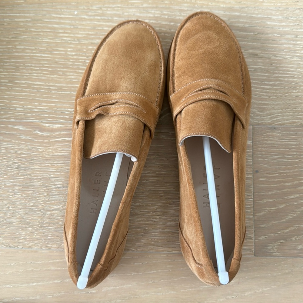 Jamie Haller 37 Camel Suede Loafers
